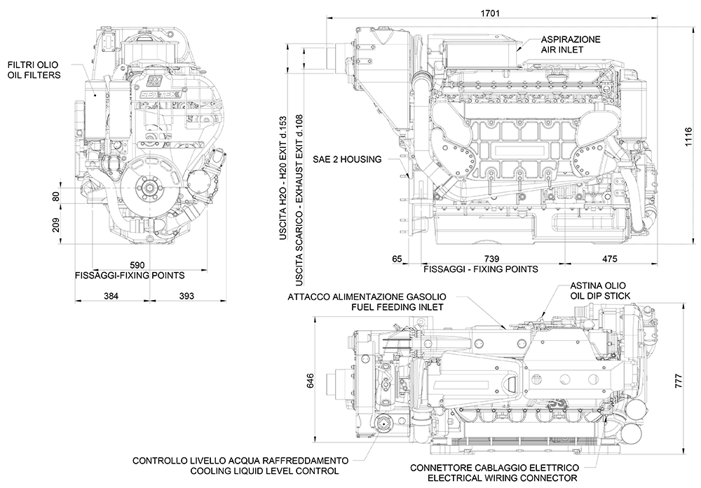 Seatek 700 CR dimensions