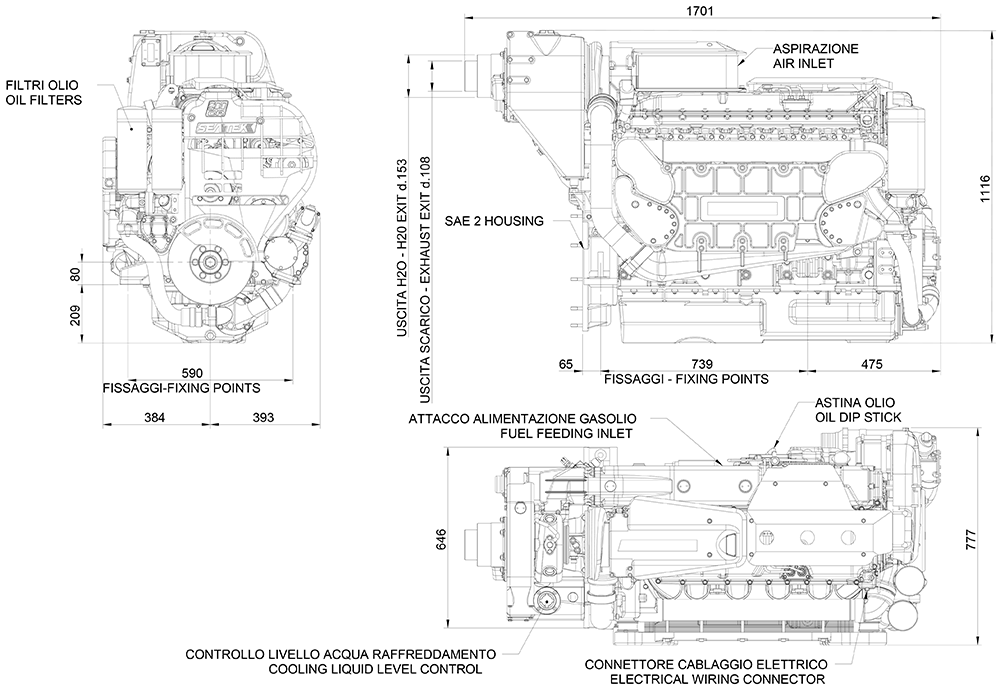 Seatek 800 CR dimensions