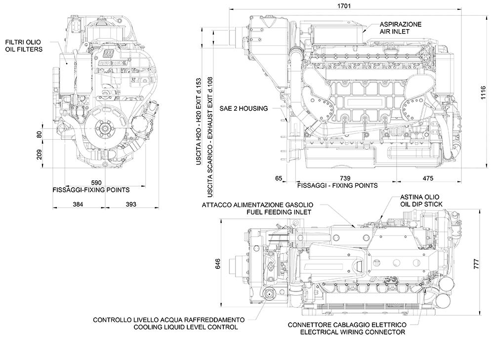 Seatek 900 CR Dimensions